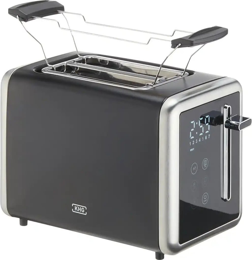 KHG Toaster TO-900 DMSE ¦ schwarz ¦ Metall,Edelstahl,Kunststoff ¦ Maße (cm): B: 29 H: 18,7 T: 15.5 Elektrokleingeräte >...