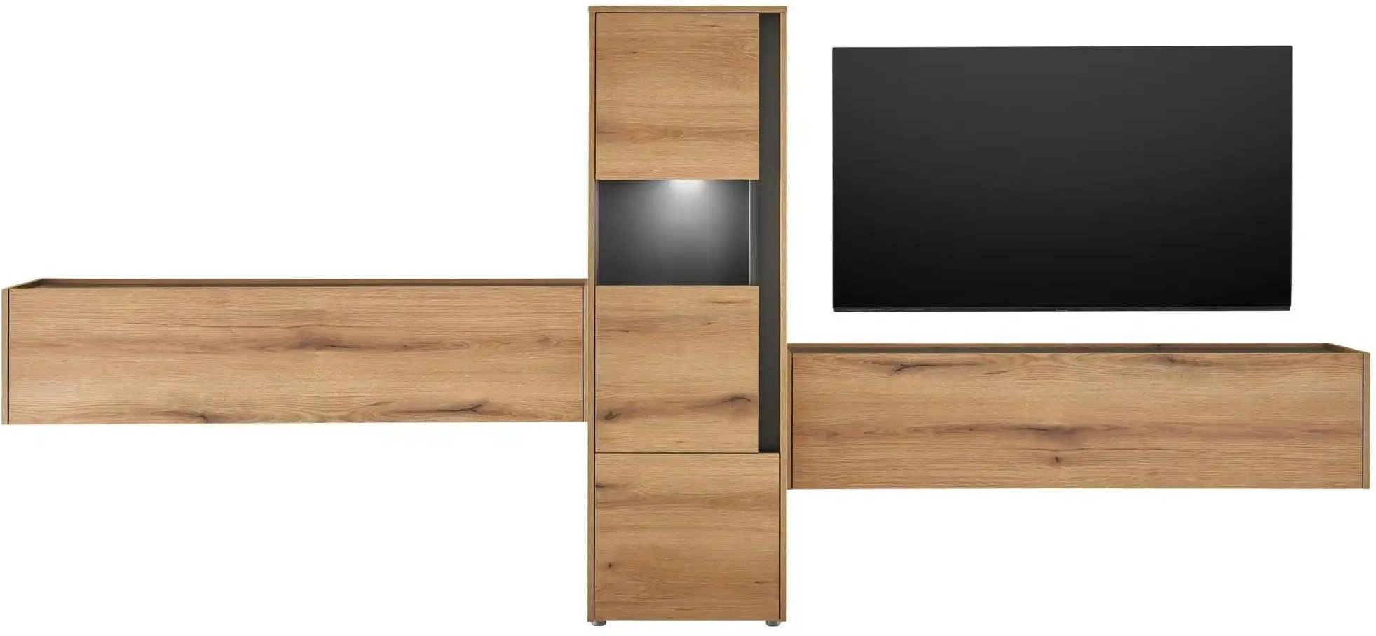 Wohnwand ¦ holzfarben ¦ Maße (cm): B: 350 H: 155 T: 40.0 Kommoden & Sideboards > Wohnwände - Höffner