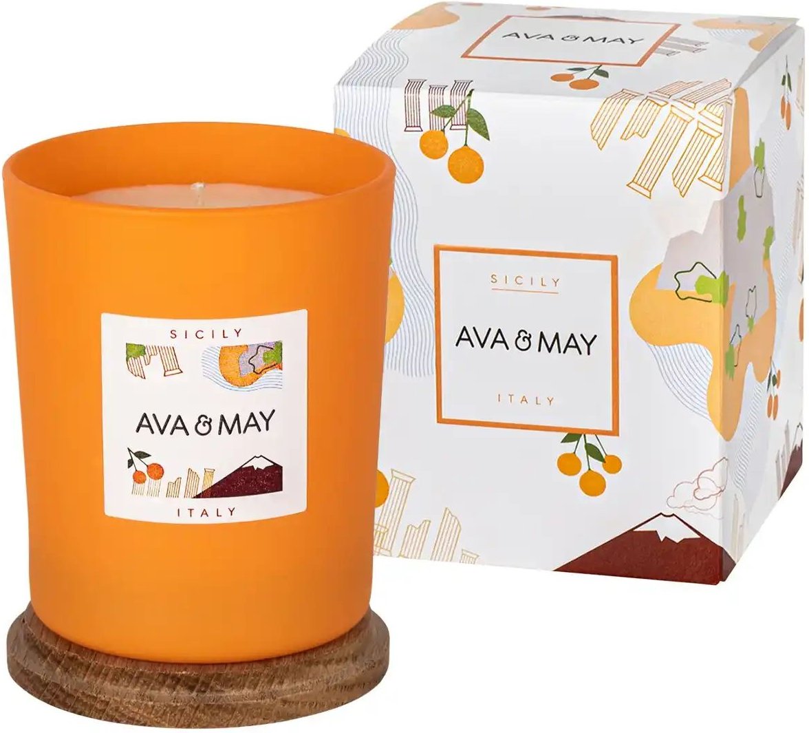 Duftkerze im Glas Sizilien  AVA & MAY ¦ orange ¦ Glas,Wachs ¦ Maße (cm): H: 10  Ø: 8 Accessoires > Kerzen & Kerzenstände...