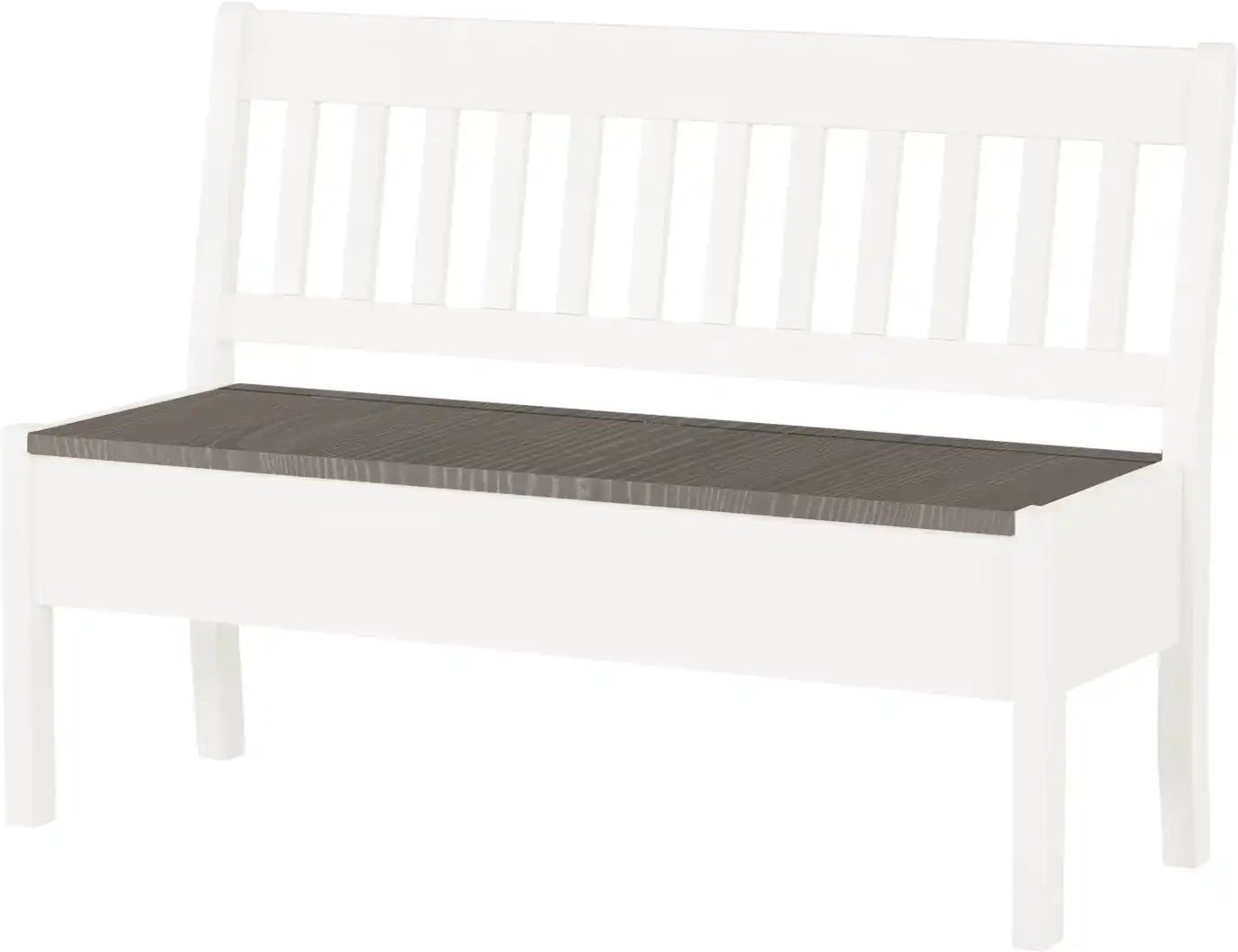 Thumbnail - maison bleue Sitzbank mit Stauraum massiv Bendix ¦ weiß ¦ Maße (cm): B: 130,9 H: 93 T: 58.0 Bänke > Einzelbänke - Höffne...