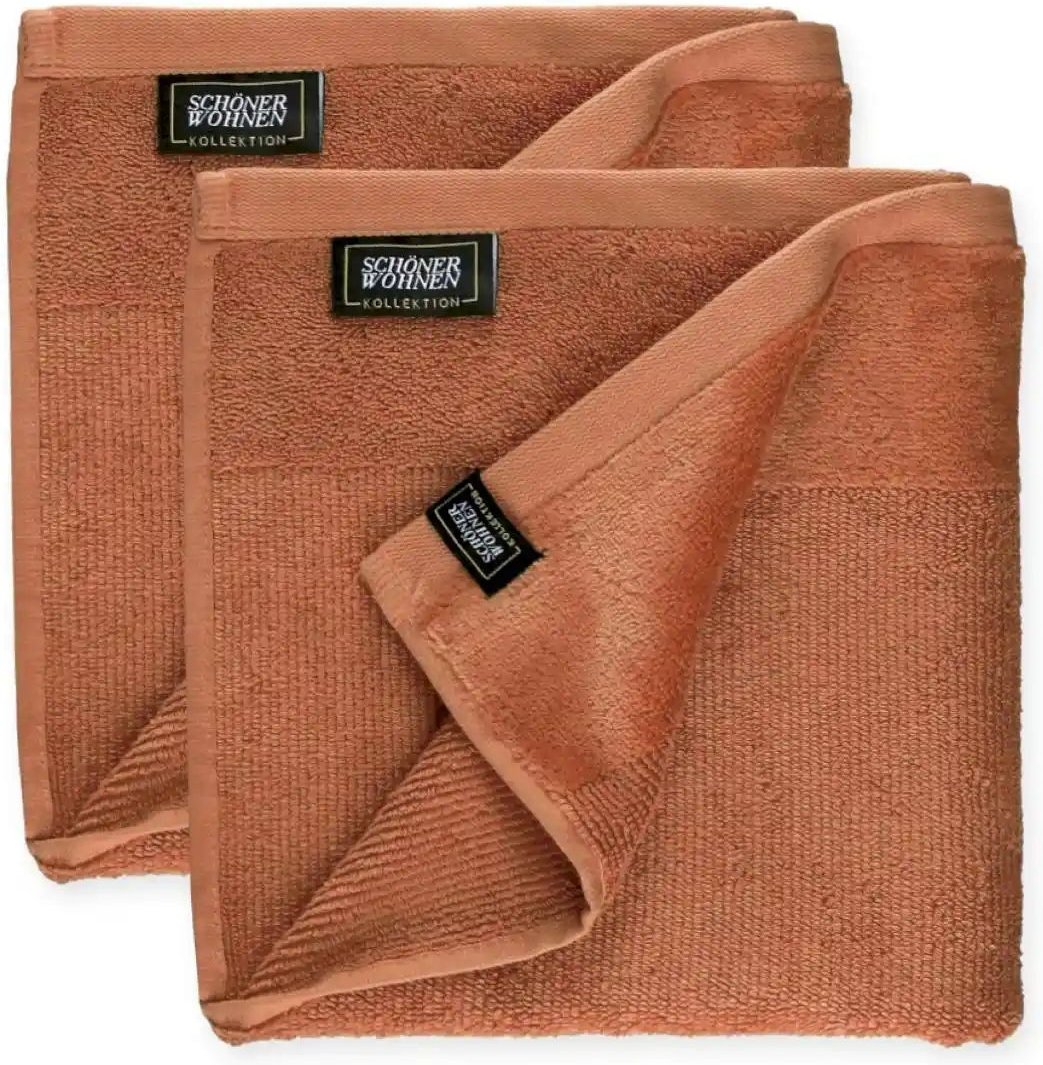 SCHÖNER WOHNEN Kollektion Handtuch 2er-Set ¦ rot ¦ Maße (cm): B: 50 H: 1,5 Badtextilien > Handtuch-Sets - Höffner