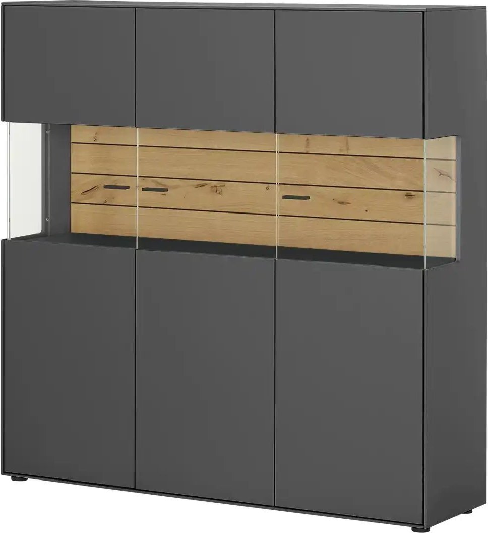 Jette Home Highboard Como ¦ grau ¦ Maße (cm): B: 139 H: 139 T: 38.0 Kommoden & Sideboards > Highboards - Höffner