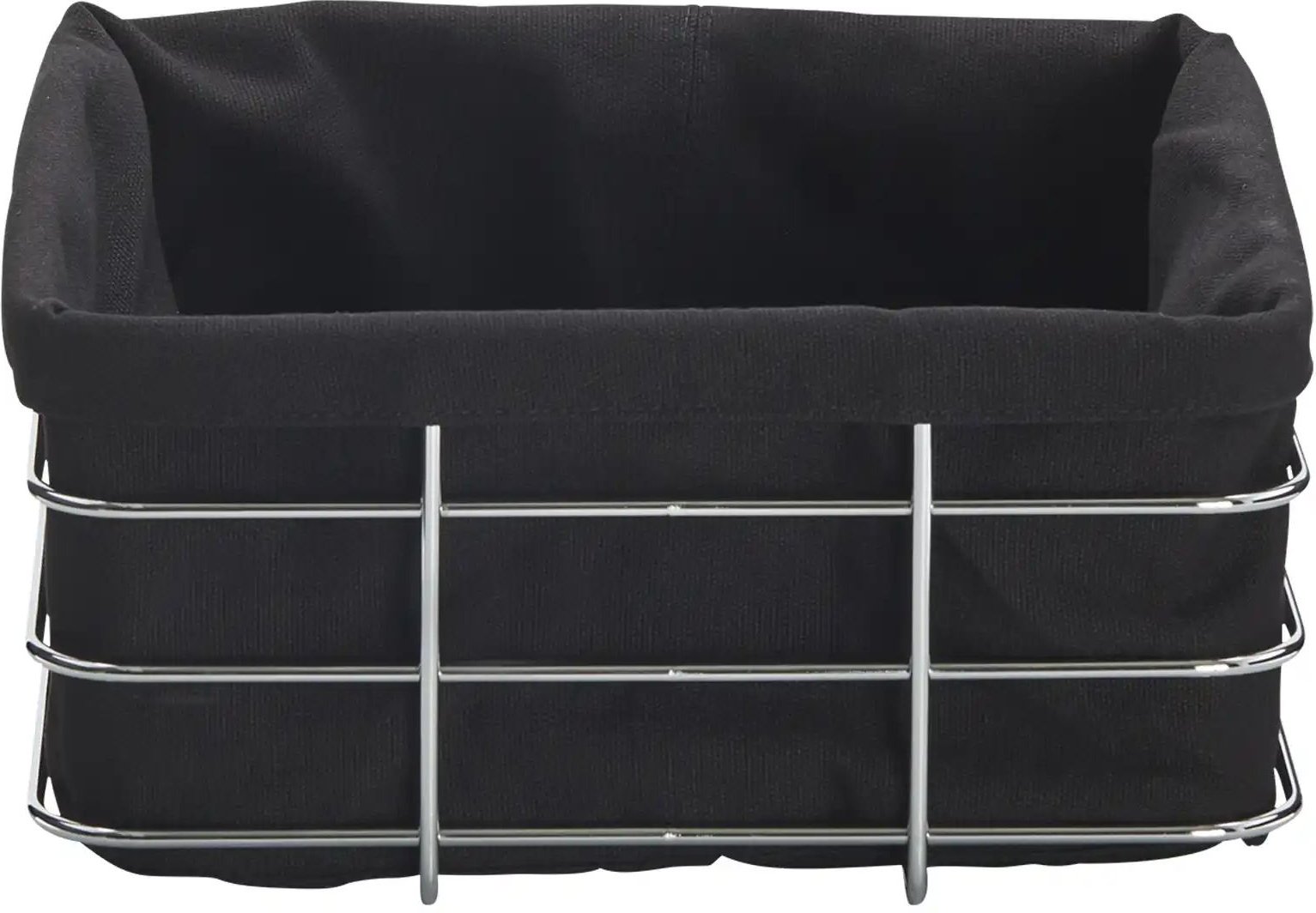 KHG Brotkorb ¦ schwarz ¦ Edelstahl,Textil ¦ Maße (cm): B: 23 H: 21,5 T: 11.0 Küchenzubehör & Helfer > Brot Aufbewahrun...