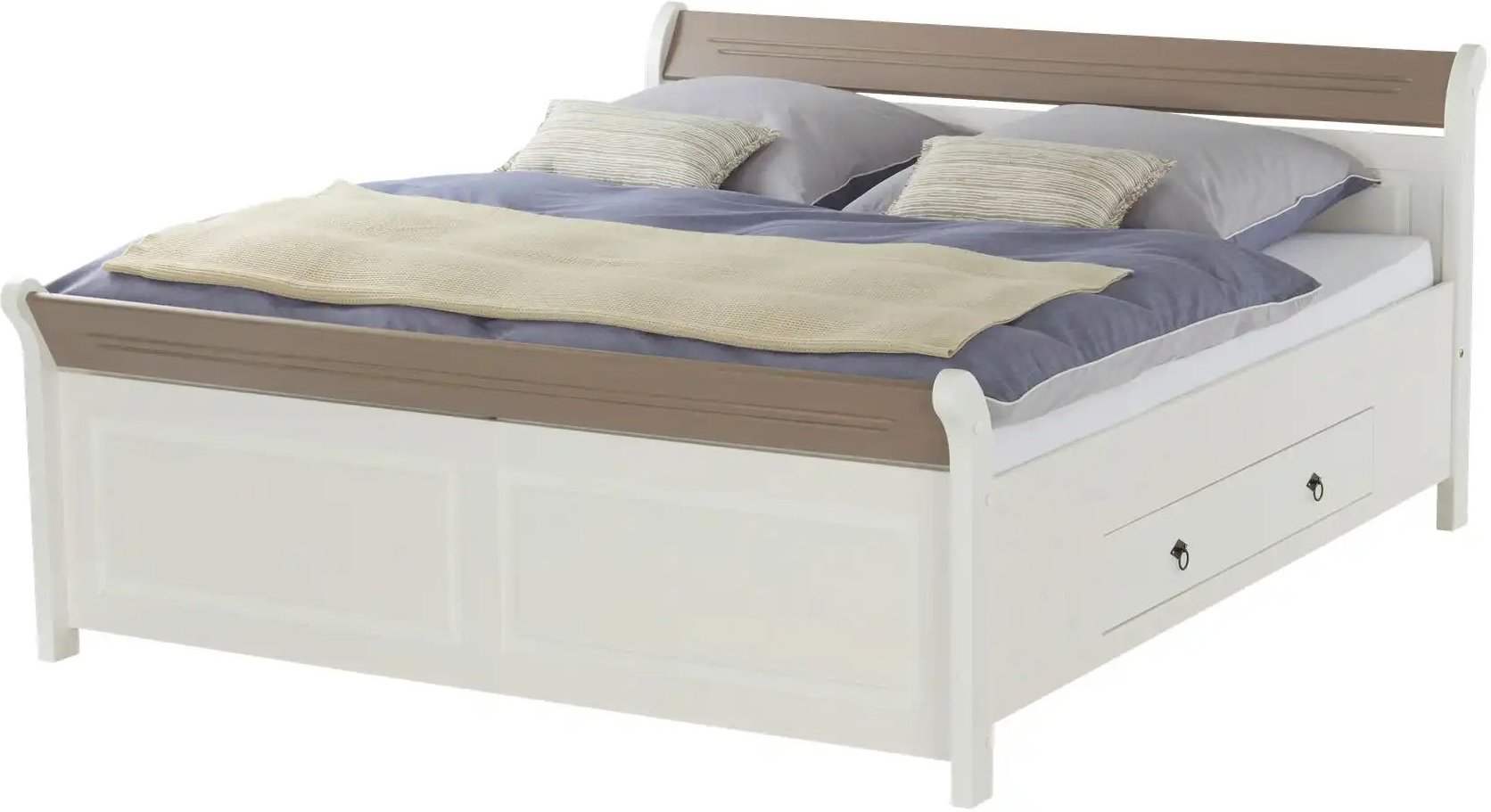 Bettgestell Massivholz Fehmarn ¦ weiß ¦ Maße (cm): B: 186 H: 90 Betten > Bettgestelle - Höffner