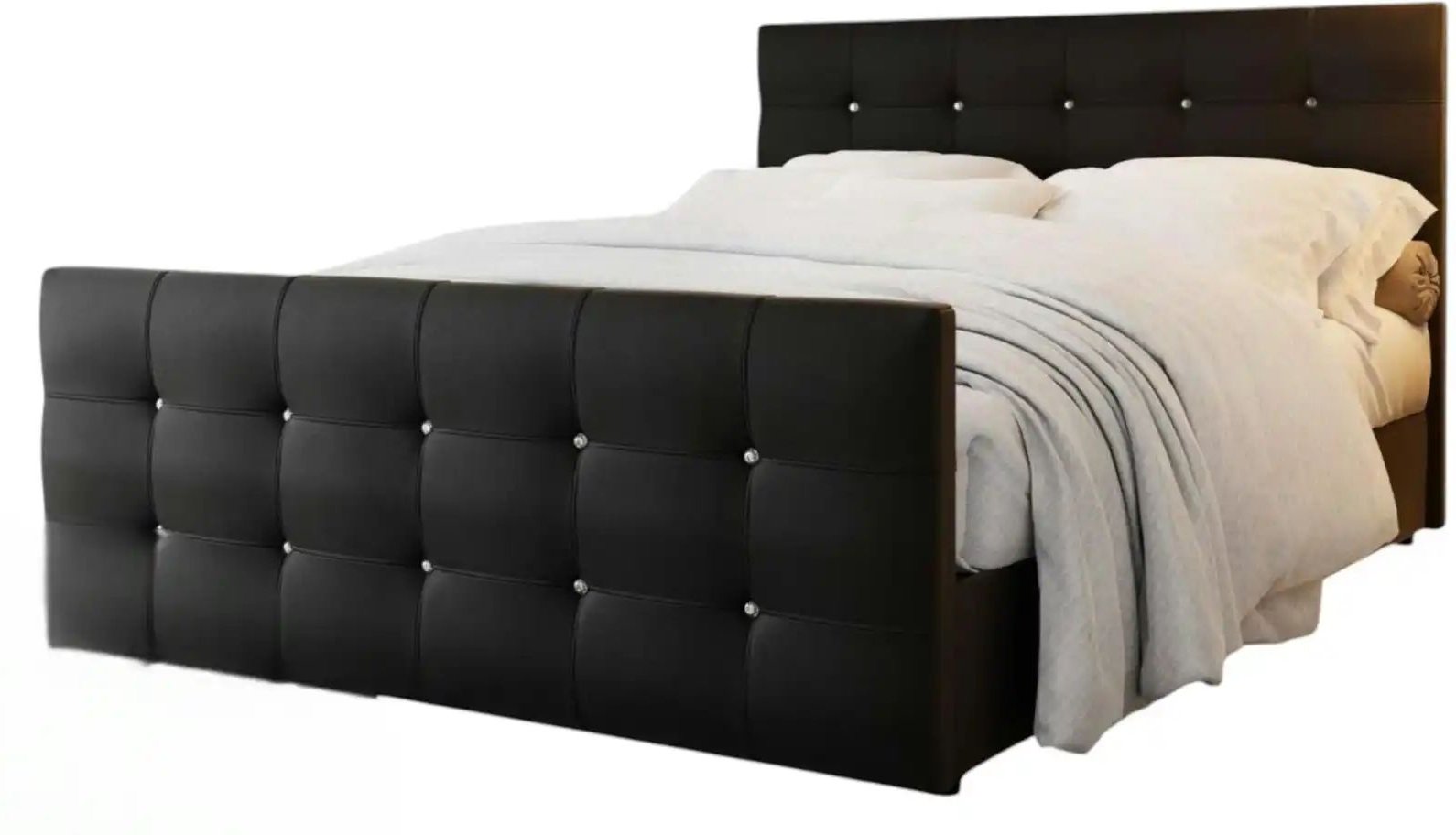 Thumbnail - Boxbett Lederoptik mit Stauraum Kleo ¦ schwarz ¦ Maße (cm): B: 140 H: 105 Betten > Komfortbetten - Höffner