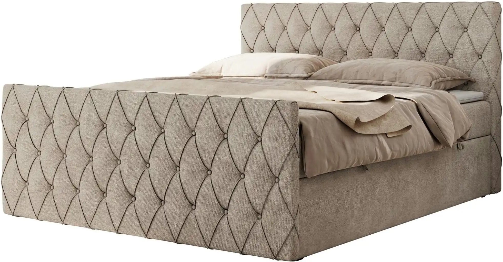 Boxbett mit Bettkasten Miren Duo ¦ beige ¦ Maße (cm): B: 161 H: 110 Betten > Komfortbetten - Höffner