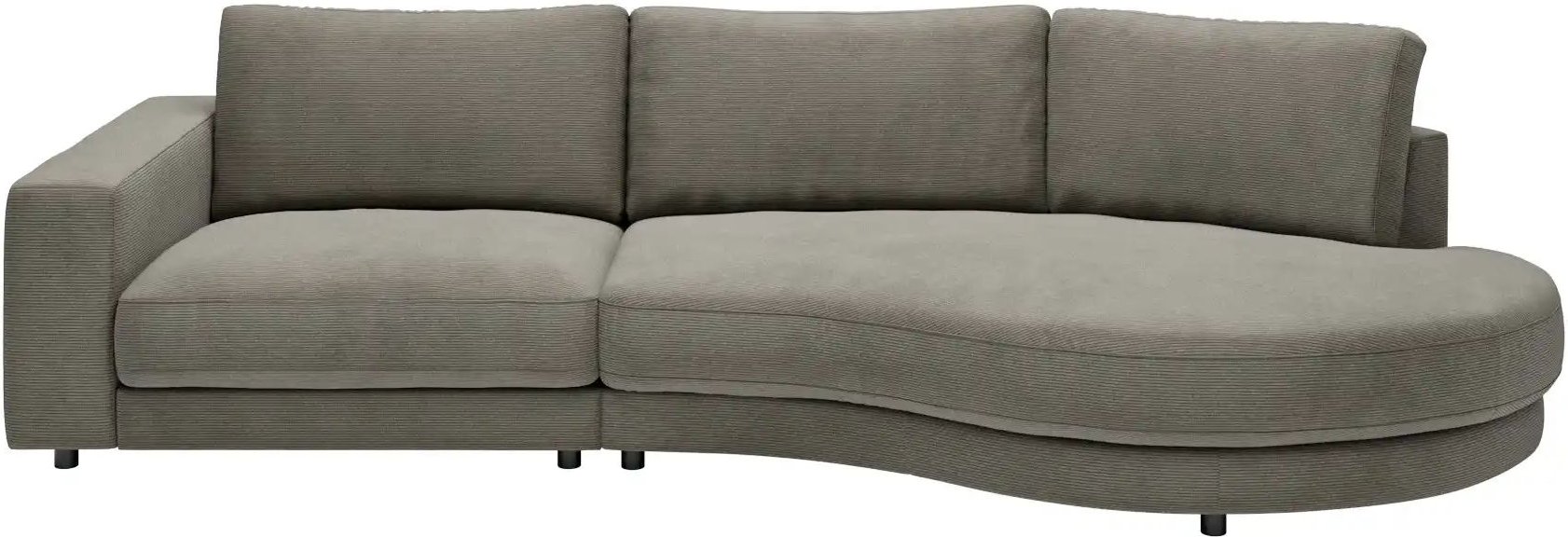 Jette Home Organisches Einzelsofa in Feincord Sila ¦ grau ¦ Maße (cm): B: 330 H: 85 T: 166.0 Polstermöbel > Sofas > Modu...