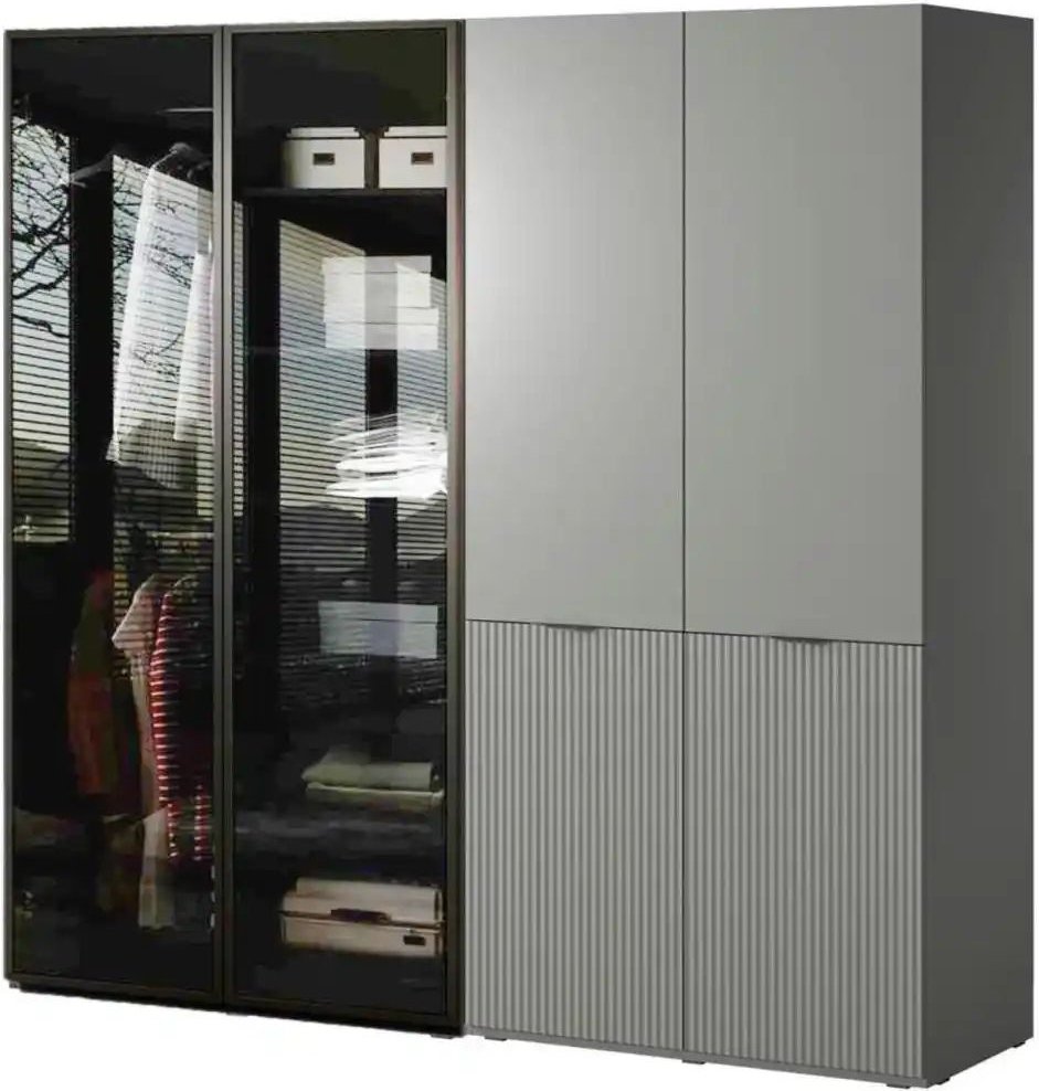 Drehtürenschrank 4 türig Sandbox ¦ grau ¦ Maße (cm): B: 202 H: 200 Schränke > Kleiderschränke > Drehtürenschränke - Höff...