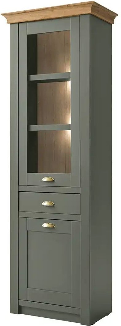 Vitrine Florentina ¦ grün ¦ Maße (cm): B: 68 H: 207 T: 45.0 Schränke > Vitrinen - Höffner