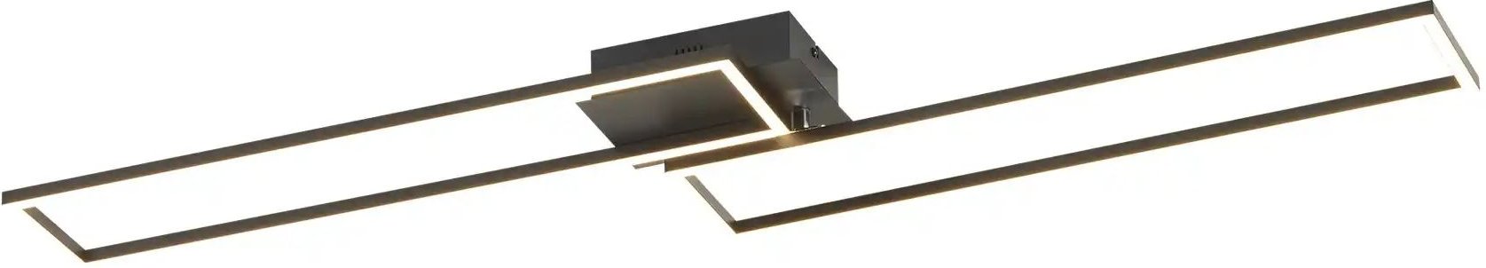 KHG LED-Deckenleuchte 2-flammig schwarz mit Fernbedienung ¦ schwarz ¦ Maße (cm): B: 110 H: 7,8 T: 24.8 Lampen & Leuch...