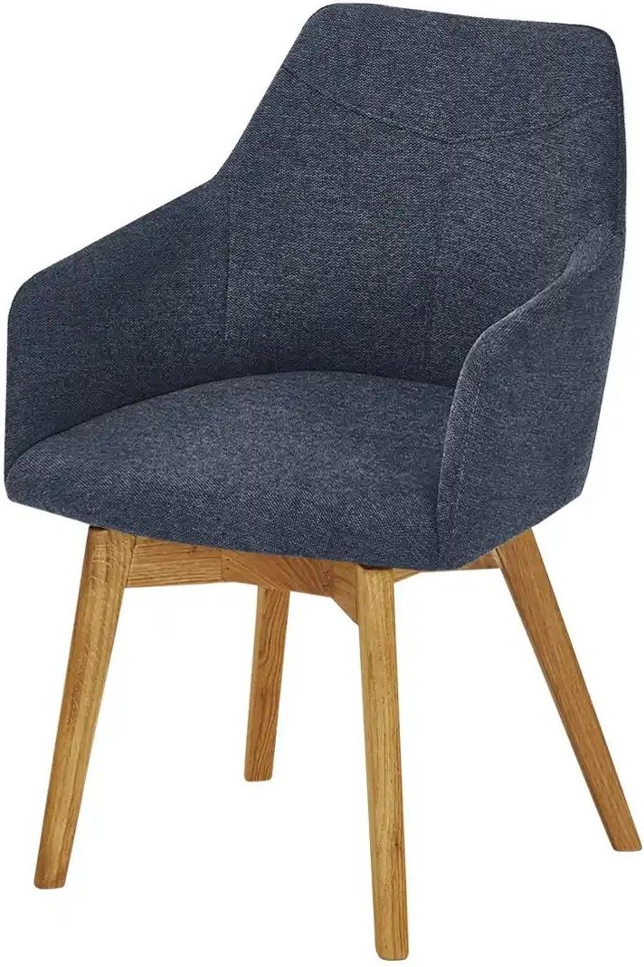 Woodford Armlehnstuhl mit Massivholzgestell Muron ¦ blau ¦ Maße (cm): B: 57 H: 84 T: 57.0 Stühle > Esszimmerstühle > Ess...