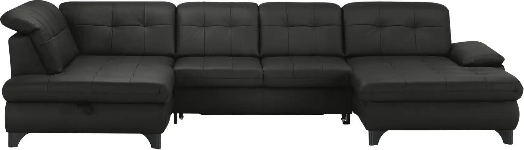Lounge Collection Wohnlandschaft Leder Jona ¦ schwarz ¦ Maße (cm): B: 368 H: 100 T: 194.0 Polstermöbel > Sofas > Schlaf...