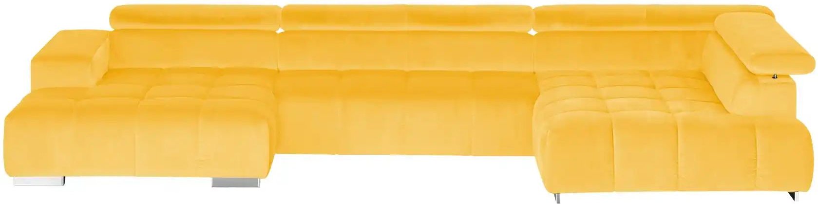 uno Wohnlandschaft aus Samt Origo ¦ gelb ¦ Maße (cm): B: 409 H: 70 T: 225.0 Polstermöbel > Sofas > Wohnlandschaften - Hö...