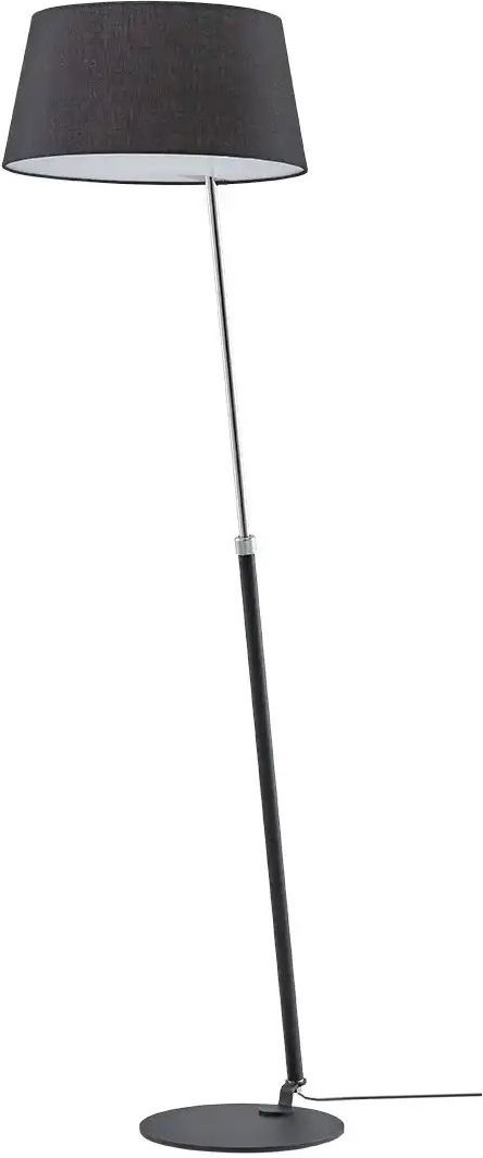 HELL-höllisch gutes Licht Stehleuchte 1-flammig schwarz/chrom mit grauen Schirm ¦ schwarz ¦ Maße (cm): H: 170 Ø: 40...