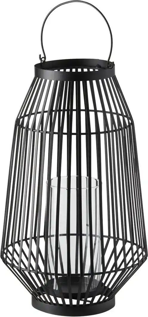HOME STORY Laterne ¦ schwarz ¦ Eisen,Glas ¦ Maße (cm): B: 23,5 H: 40 Accessoires > Kerzen & Kerzenständer - Höffner