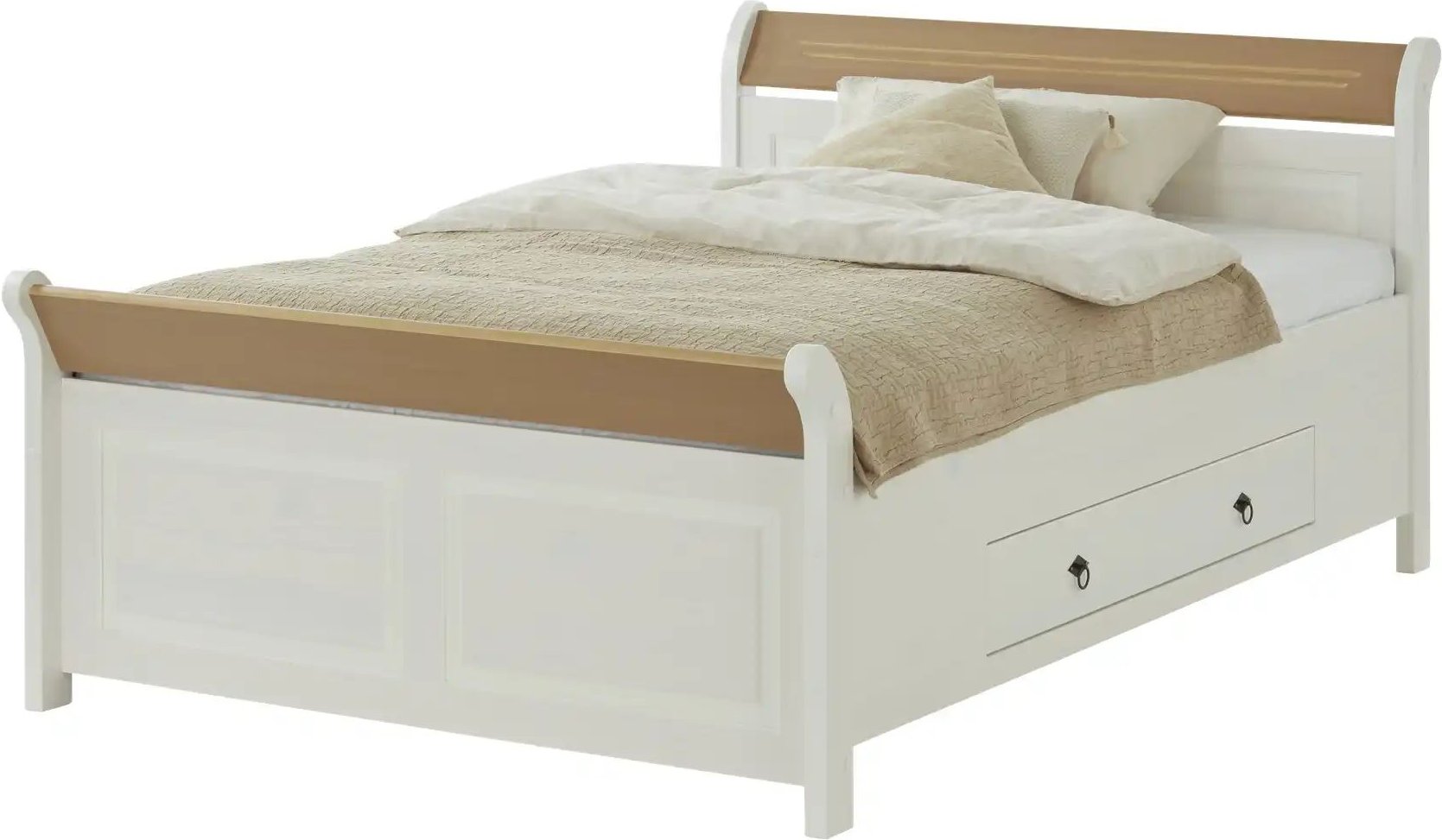 Bettgestell Massivholz Fehmarn ¦ weiß ¦ Maße (cm): B: 145 H: 90 Betten > Bettgestelle - Höffner