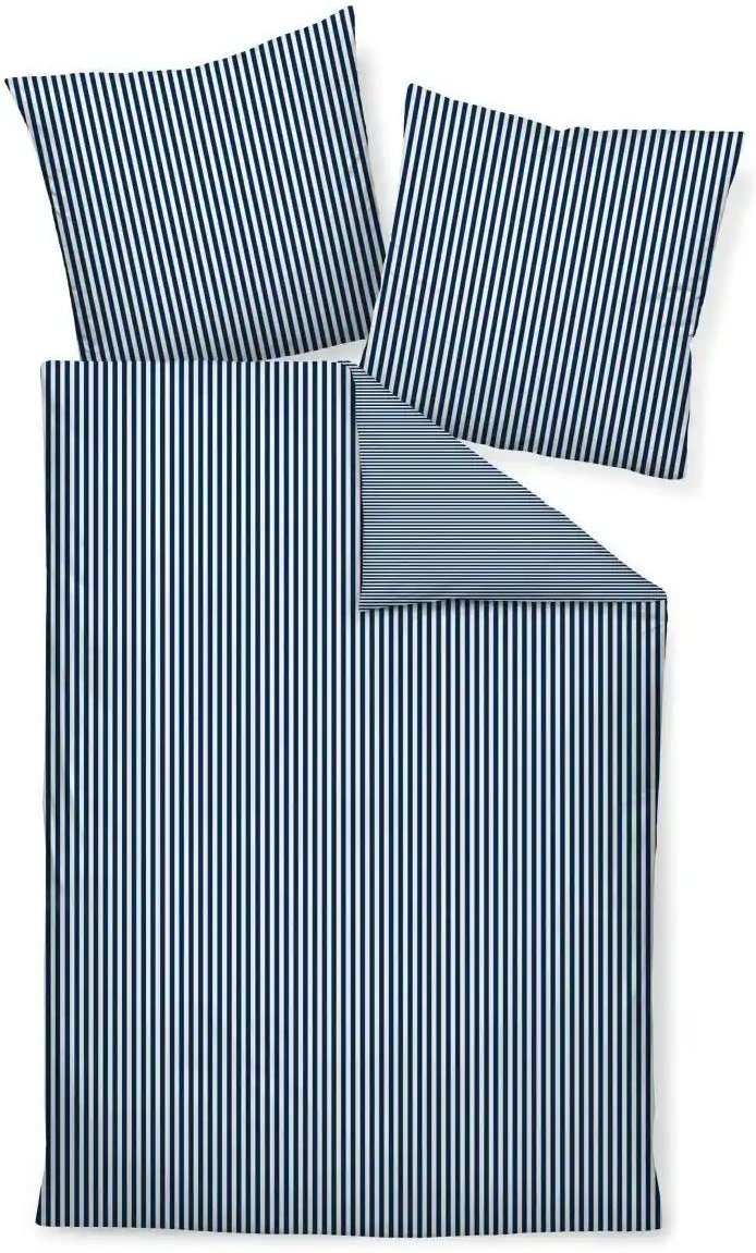 Janine Wendesatin-Bettwäsche Streifen ¦ blau ¦ Maße (cm): B: 155 Bettwaren > Bettwäsche > Bettwäsche ganzjährig - Höffn...