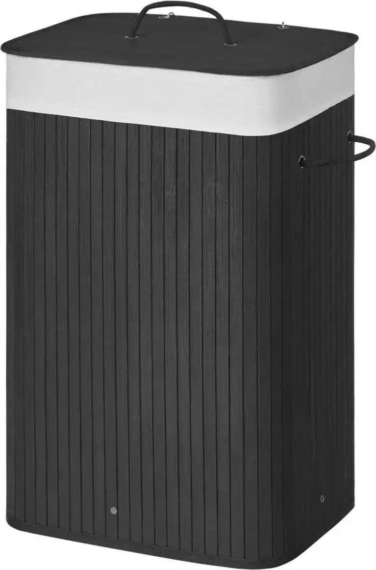 Wäschekorb ¦ schwarz ¦ Naturfaser,Baumwolle,Metall ¦ Maße (cm): B: 40 H: 61 Aufbewahrung > Wäscheaufbewahrung - Höffne...