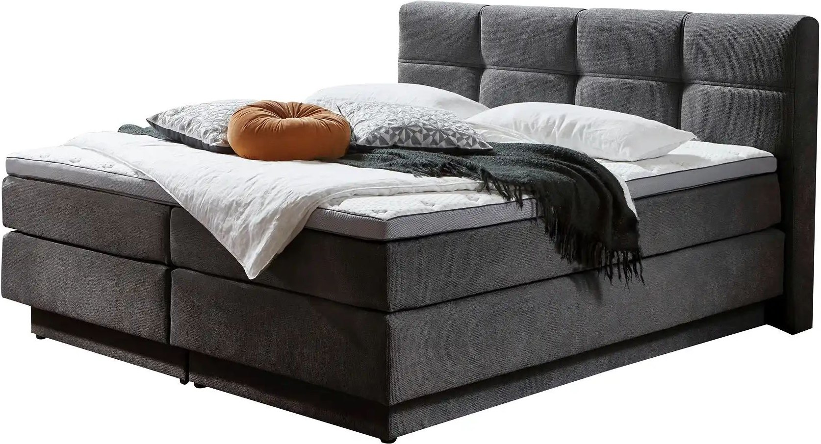 uno Boxspringbett Chicago ¦ grau ¦ Maße (cm): B: 168 H: 112 Betten > Boxspringbetten - Höffner