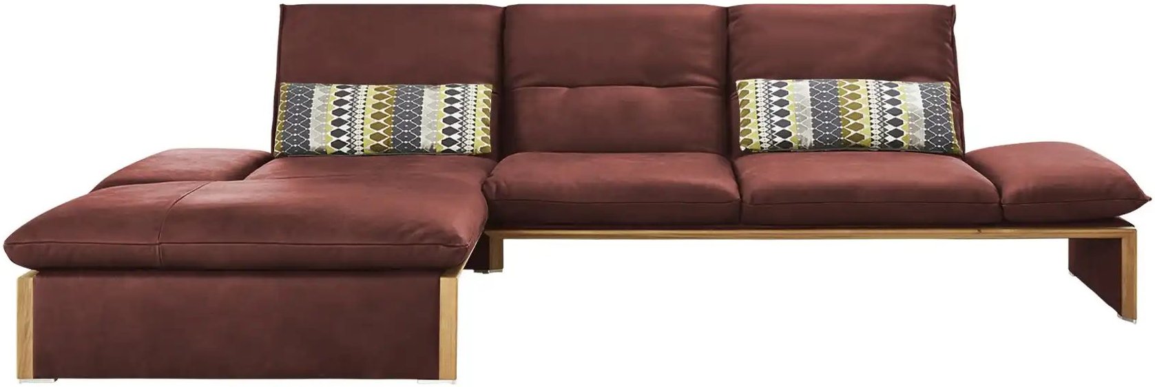 KOINOR Leder-Ecksofa mit Massivholzrahmen aus Wildeiche Humfrey ¦ rot ¦ Maße (cm): B: 314 H: 93 T: 159.0 Polstermöbel > ...