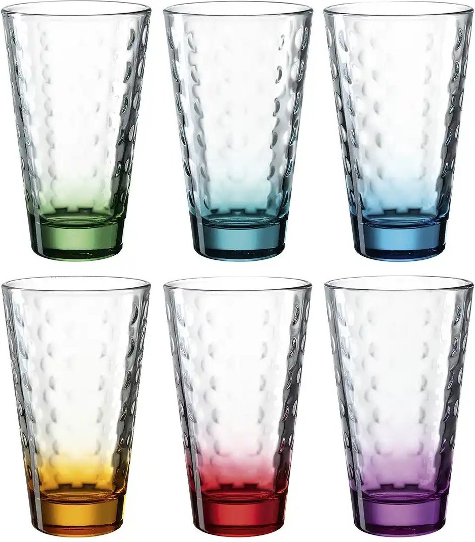 LEONARDO 6er-Gläserset 6er Set Optic ¦ mehrfarbig ¦ Glas ¦ Maße (cm): B: 8 H: 13,7 Gläser & Karaffen - Höffner