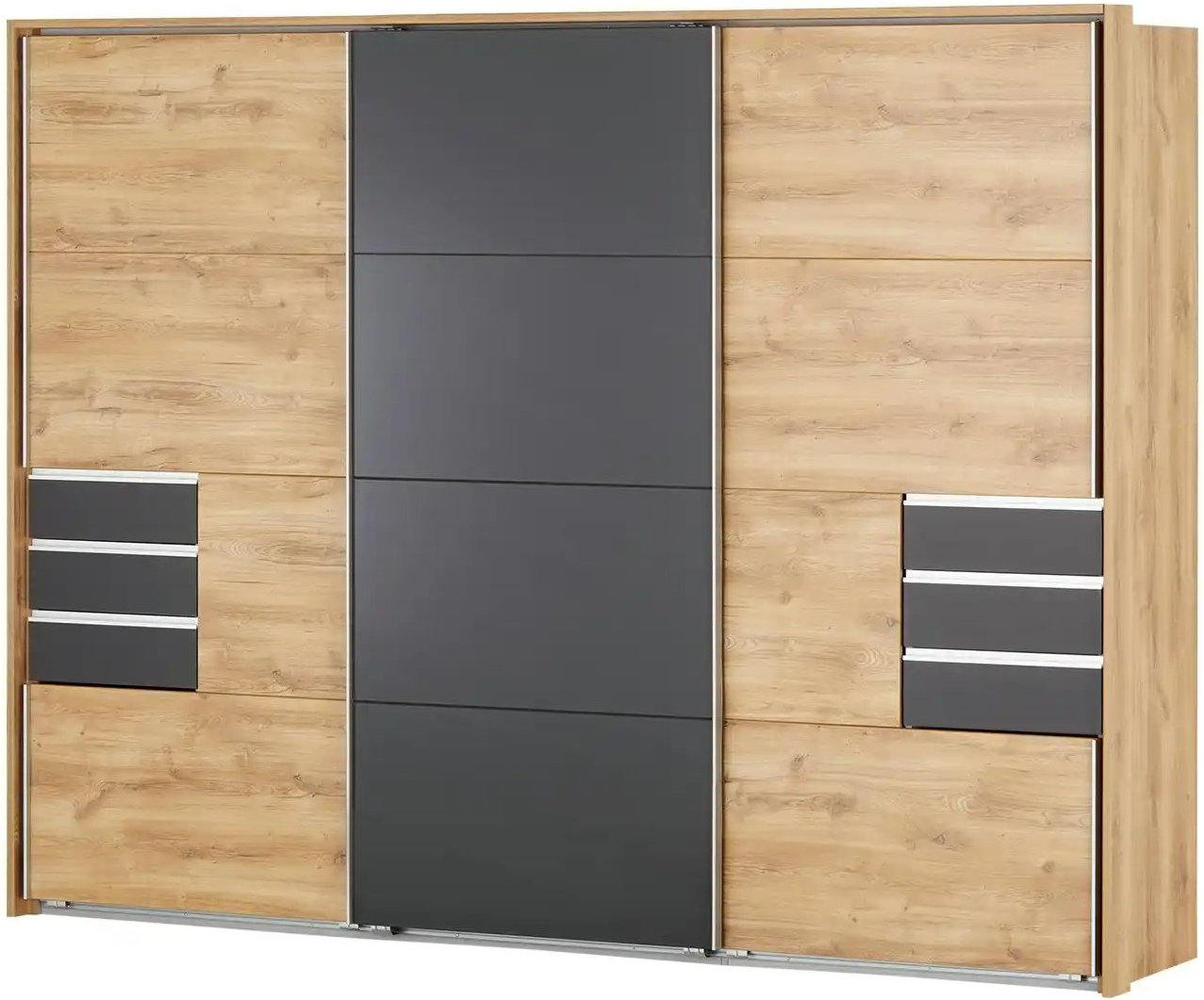 Schwebetürenschrank Shawbury ¦ holzfarben ¦ Maße (cm): B: 273 H: 213 T: 64.0 Schränke > Kleiderschränke > Schwebetürens...