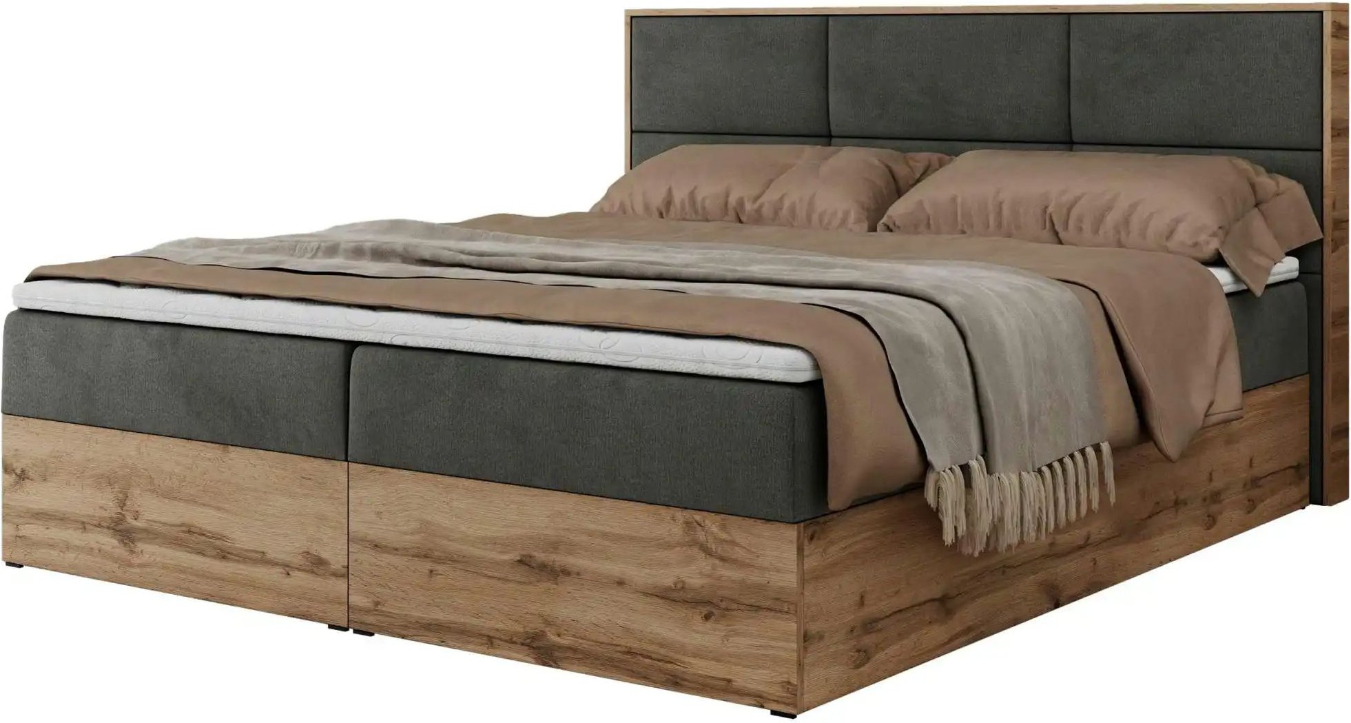 Boxbett mit Bettkasten Albero 2 ¦ grau ¦ Maße (cm): B: 188 H: 104 Betten > Komfortbetten - Höffner