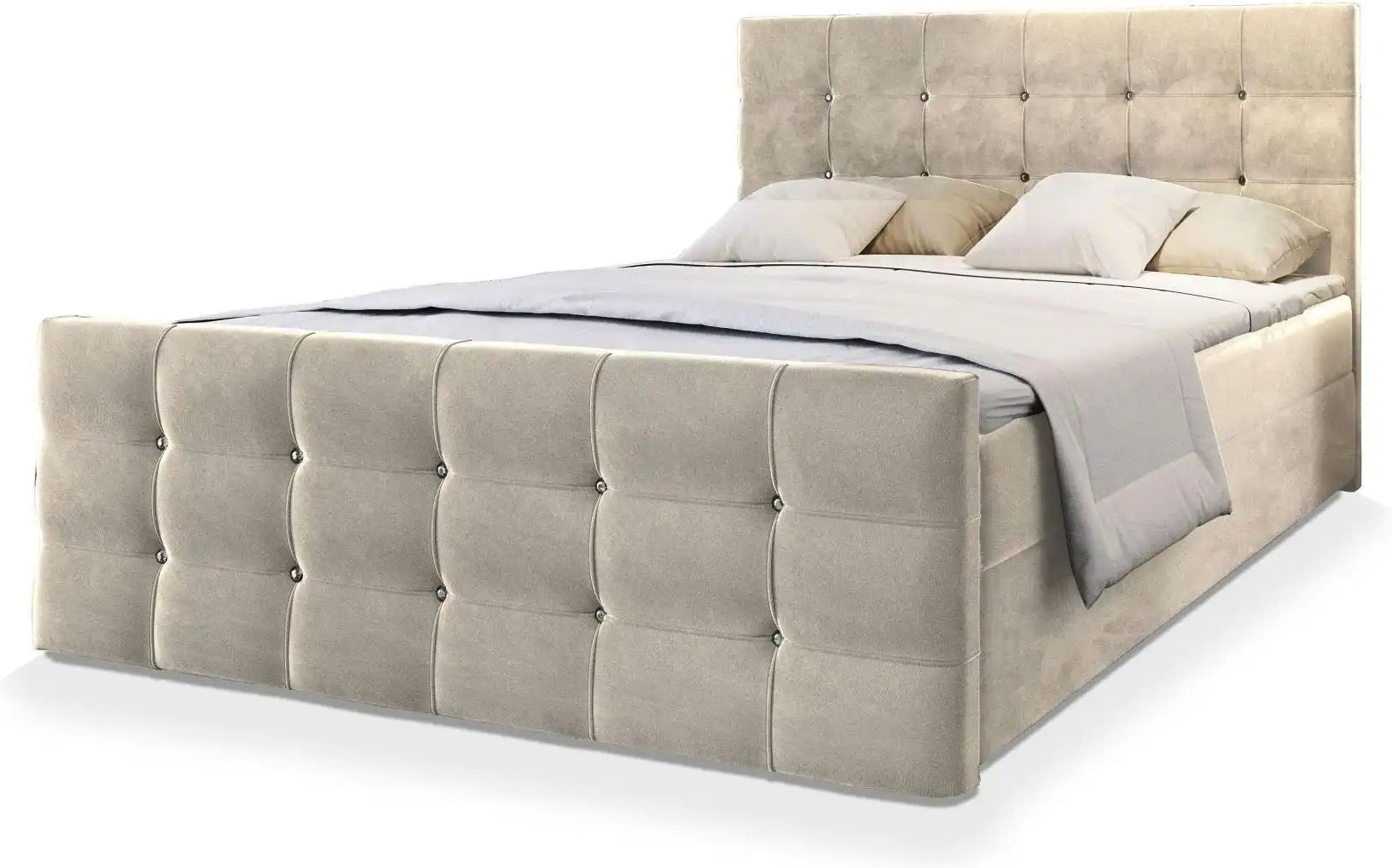 MASSENO Boxbett mit Bettkasten Slat ¦ beige ¦ Maße (cm): B: 140 H: 98 Betten > Polsterbetten - Höffner