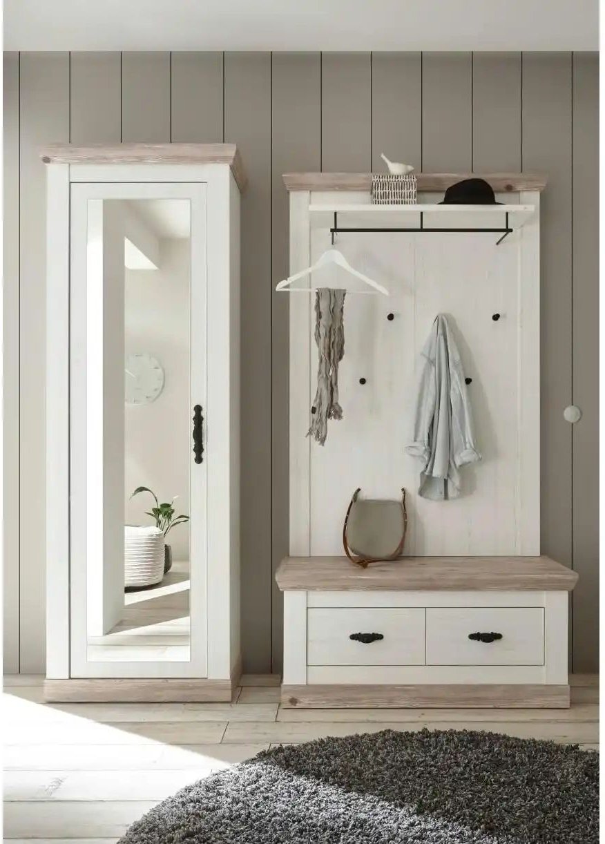 Garderobe Roble ¦ weiß ¦ Maße (cm): B: 190 H: 201 T: 45.0 Garderoben & Kleiderstangen > Garderoben - Höffner