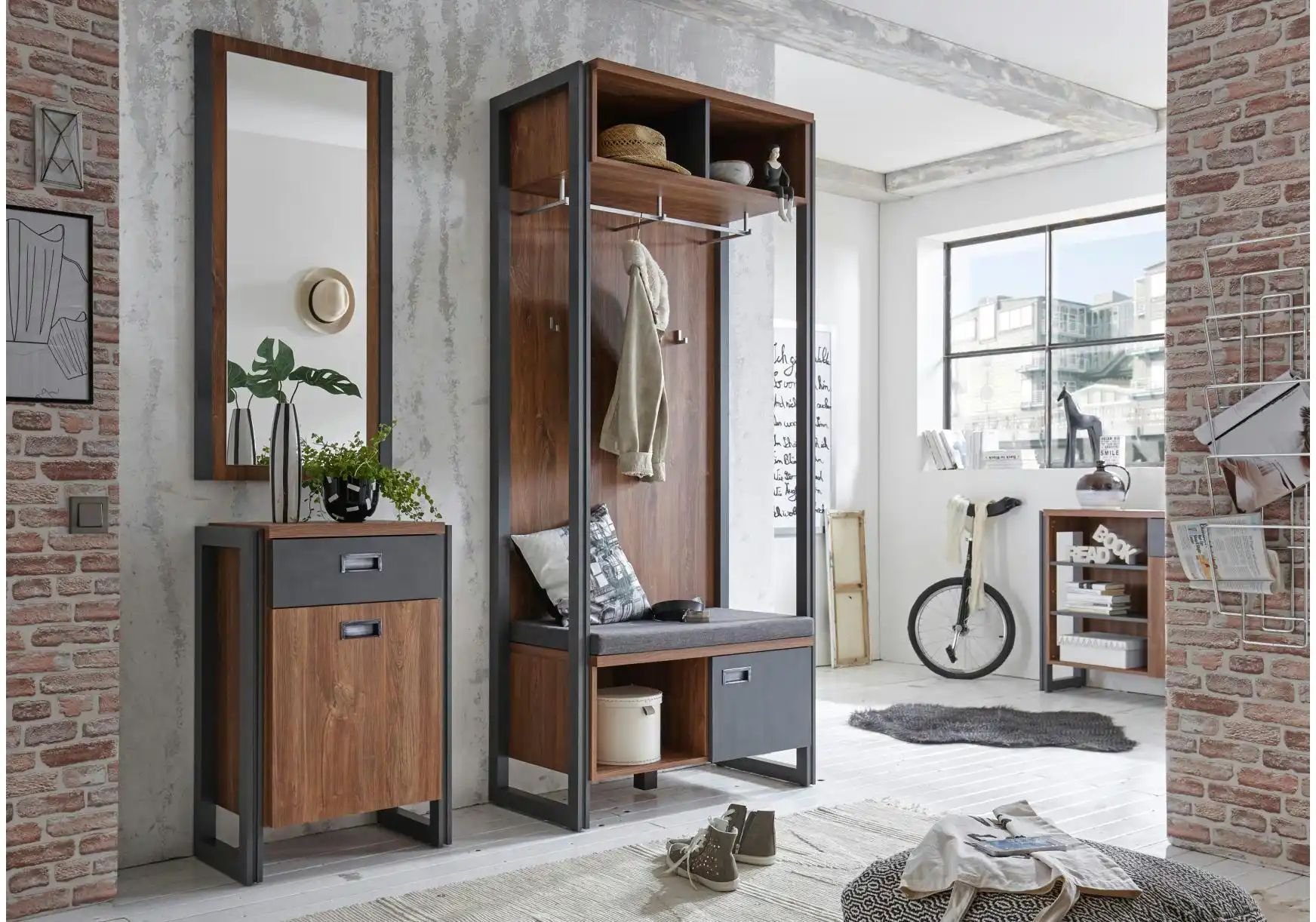 Garderobe Dinan ¦ braun ¦ Maße (cm): B: 155 H: 202 T: 45.0 Garderoben & Kleiderstangen > Garderoben - Höffner