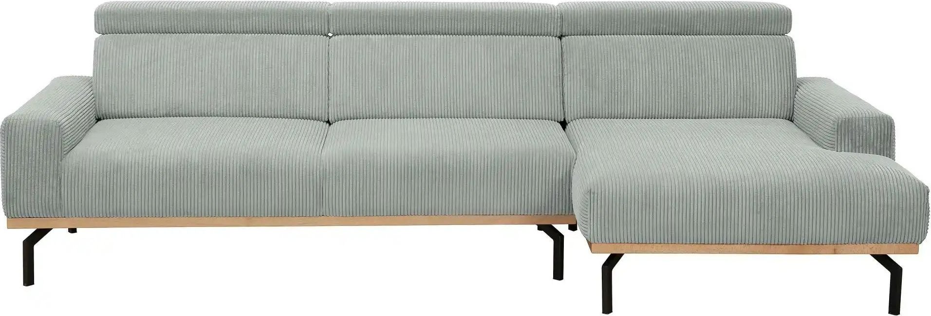 Max Winzer Ecksofa mit Holzsockel  Emmi ¦ silber ¦ Maße (cm): B: 280 H: 92 Polstermöbel > Sofas > Ecksofas - Höffner