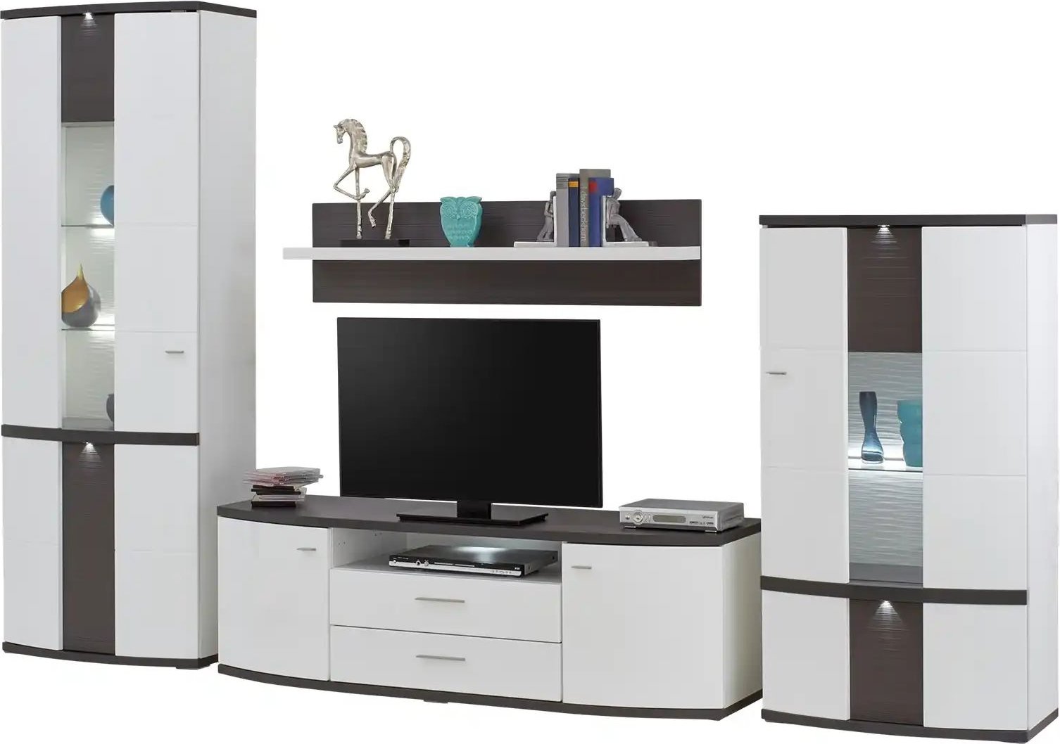 uno Wohnwand Gabbro ¦ weiß ¦ Maße (cm): B: 315 H: 209 T: 50.0 Kommoden & Sideboards > Wohnwände - Höffner