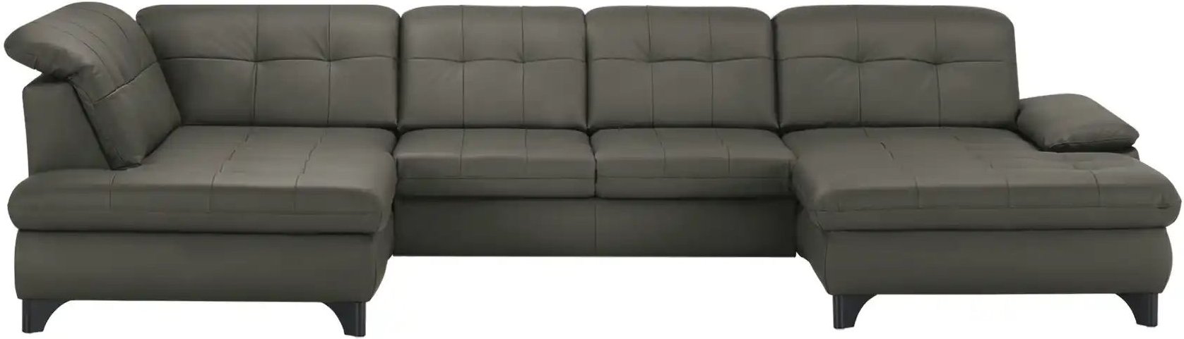 Lounge Collection Wohnlandschaft Leder Jona ¦ grau ¦ Maße (cm): B: 368 H: 100 T: 194.0 Polstermöbel > Sofas > Wohnlands...