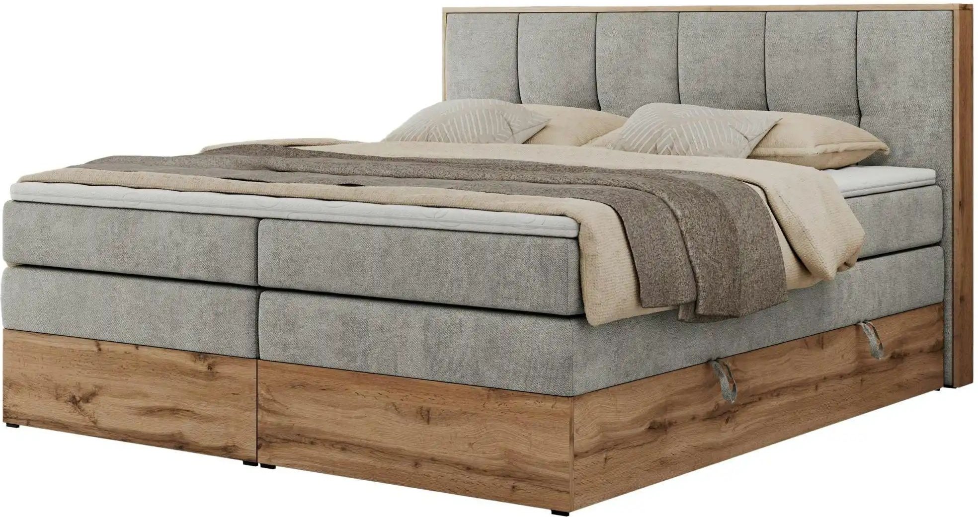 Boxspringbett mit Bettkasten Albero 1 King ¦ grau ¦ Maße (cm): B: 128 H: 113 Betten > Boxspringbetten - Höffner