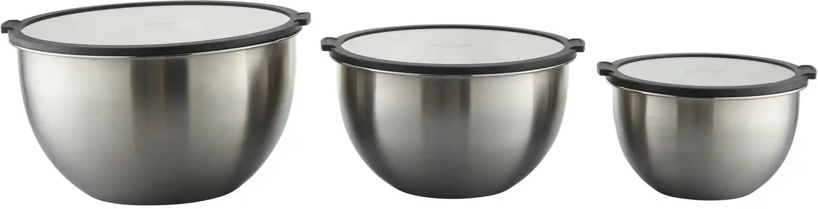 Meisterkoch Rührschüsselset OPTIMUS ¦ silber ¦ Edelstahl,Silikon Küchenzubehör & Helfer > Schüsseln & Salatschleudern -...