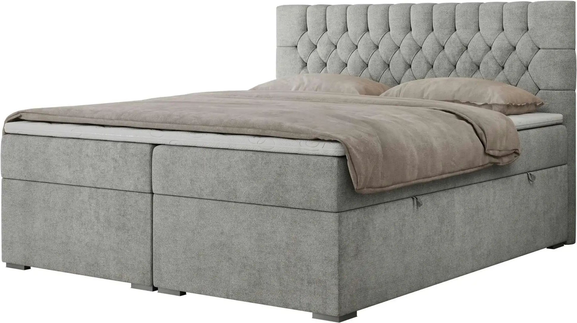 Boxbett mit Bettkasten Pera ¦ silber ¦ Maße (cm): B: 200 H: 125 Betten > Komfortbetten - Höffner