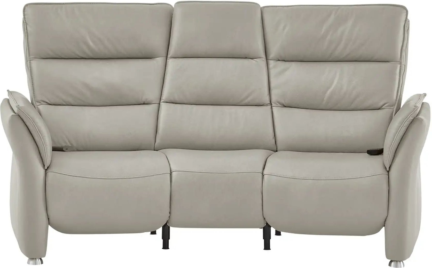 Hukla Trapezsofa Echtleder Corina ¦ grau ¦ Maße (cm): B: 202 H: 112 T: 103.0 Polstermöbel > Sofas > 3-Sitzer - Höffner