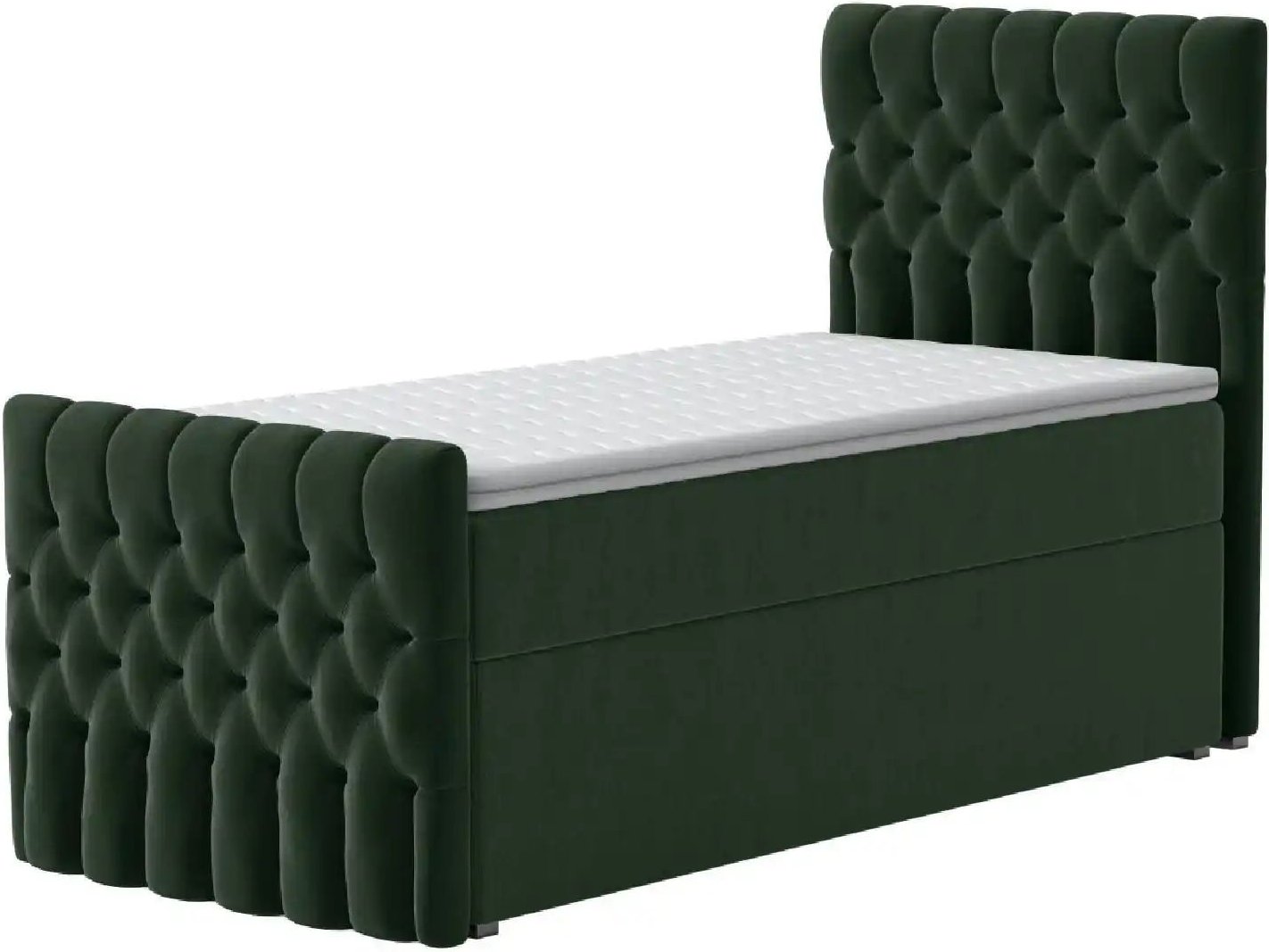 Boxbett mit Bettkasten und Fußteil Belek King ¦ grün ¦ Maße (cm): B: 90 H: 125 Betten > Komfortbetten - Höffner