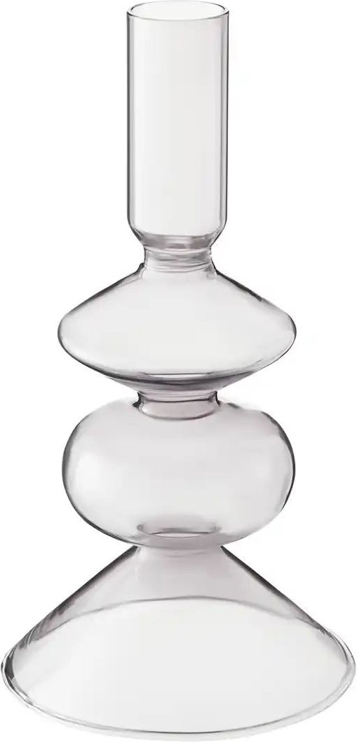HOME STORY Kerzenhalter ¦ grau ¦ Glas ¦ Maße (cm): H: 17 Ø: 9 Accessoires > Kerzen & Kerzenständer > Kerzenständer - ...