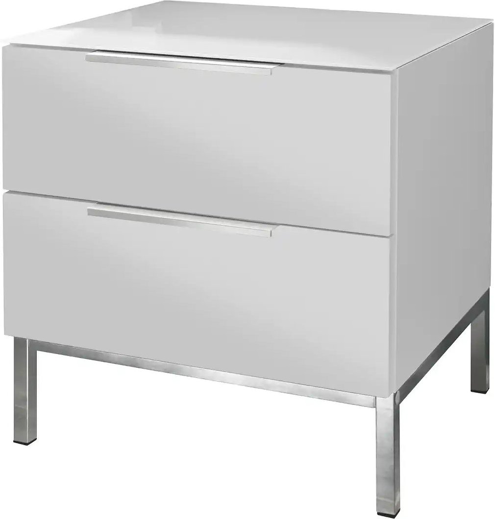 Nachtkommode mit 2 Schüben Vitreo Neo ¦ weiß ¦ Maße (cm): B: 45 H: 46 T: 40.0 Tische > Nachttische - Höffner