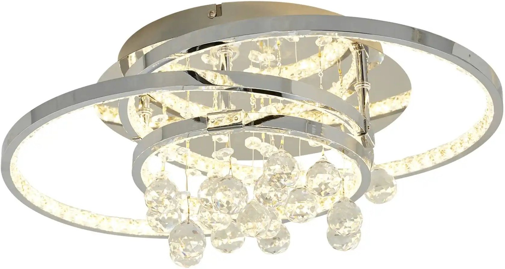 Thumbnail - KHG LED-Kristalldeckenleuchte ¦ silber ¦ Maße (cm): B: 45 H: 20 T: 32.0 Lampen & Leuchten > Deckenleuchten - Höffner