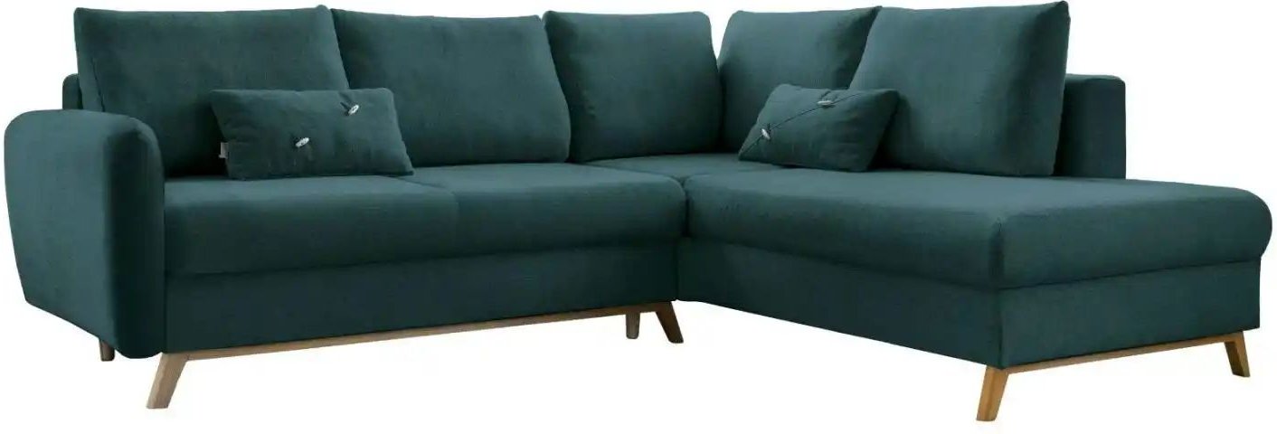 Miuform Ecksofa mit Schlaffuntkion Scandic Lagom ¦ türkis/petrol ¦ Maße (cm): B: 242 H: 90 Polstermöbel > Sofas > Ecksof...