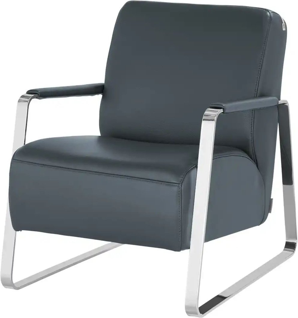 W.SCHILLIG Sessel aus Leder 17350 Quadroo ¦ blau ¦ Maße (cm): B: 65 H: 82 T: 82.0 Polstermöbel > Sessel > Fernsehsessel ...