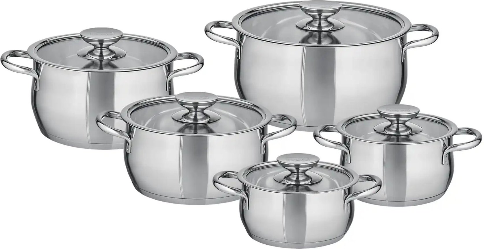 Berndes Topfset 5-teilig Romantika ¦ silber ¦ Edelstahl Töpfe & Pfannen & Zubehör > Topf und Pfannen-Sets - Höffner