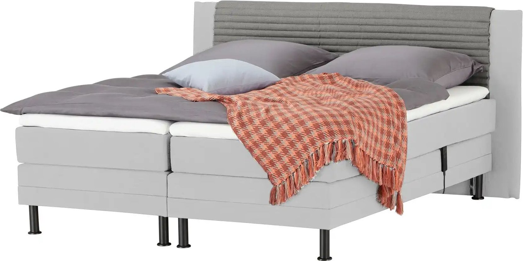 Motor-Boxspringbett Synda ¦ grau ¦ Maße (cm): B: 200 H: 107 Betten > Boxspringbetten - Höffner