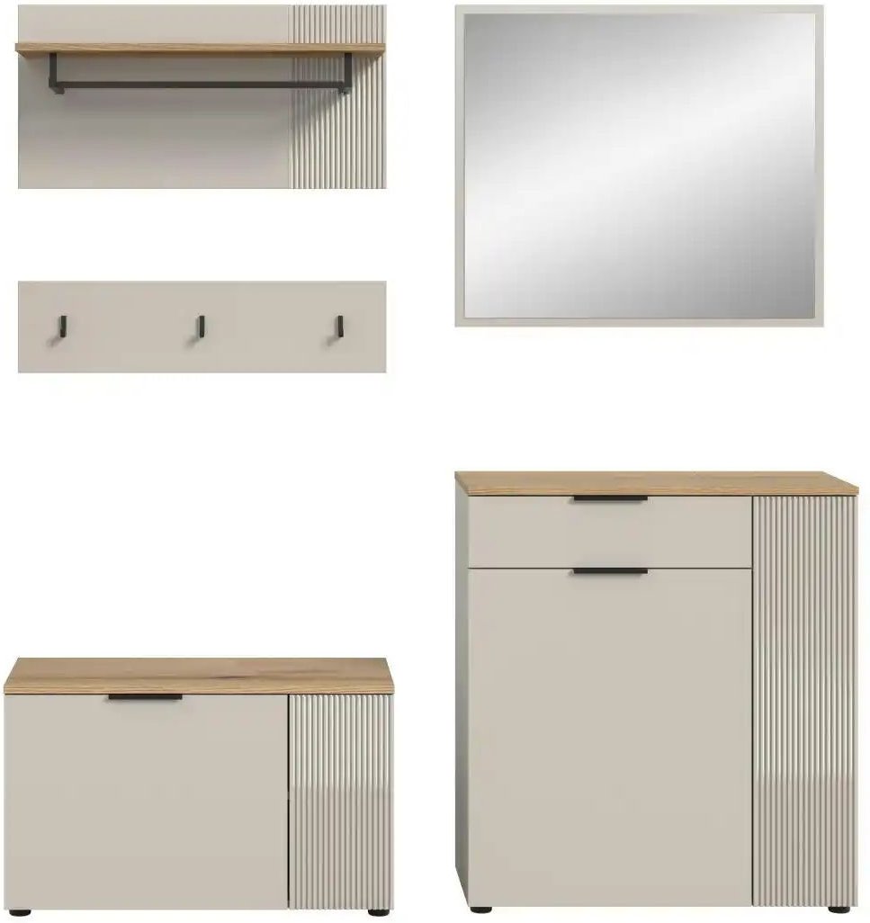 Garderobenkombination ¦ creme ¦ Maße (cm): B: 175 H: 190 Garderoben & Kleiderstangen > Garderobensysteme - Höffner