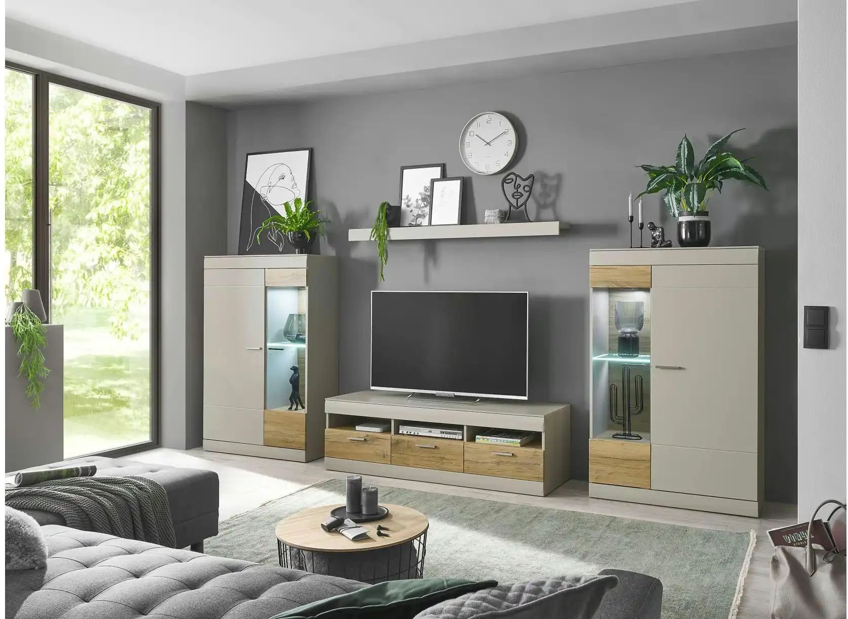 Thumbnail - Wohnwand Siero ¦ grau ¦ Maße (cm): B: 350 H: 170 T: 45.0 Kommoden & Sideboards > Wohnwände - Höffner