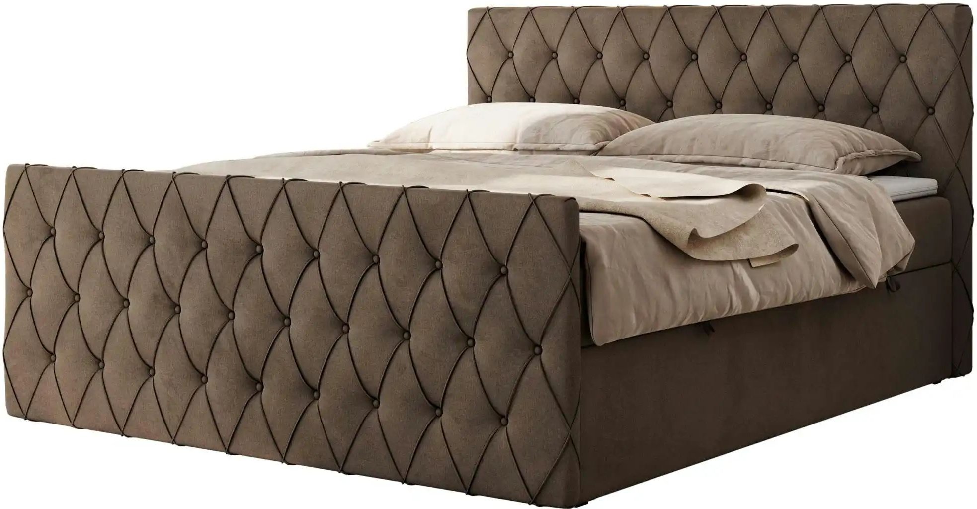 Thumbnail - Boxbett mit Bettkasten Miren Duo ¦ braun ¦ Maße (cm): B: 181 H: 110 Betten > Komfortbetten - Höffner
