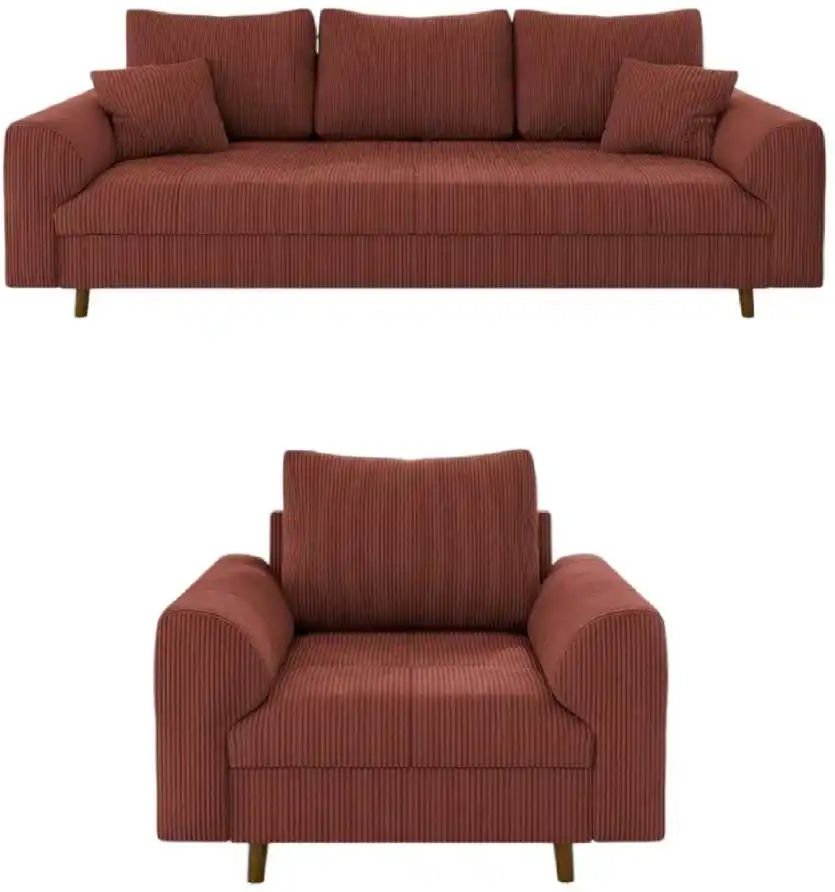 Polstergarnitur 3+1 Maya ¦ rot ¦ Maße (cm): B: 210 H: 81 Polstermöbel > Sofas > Sitzgruppen - Höffner