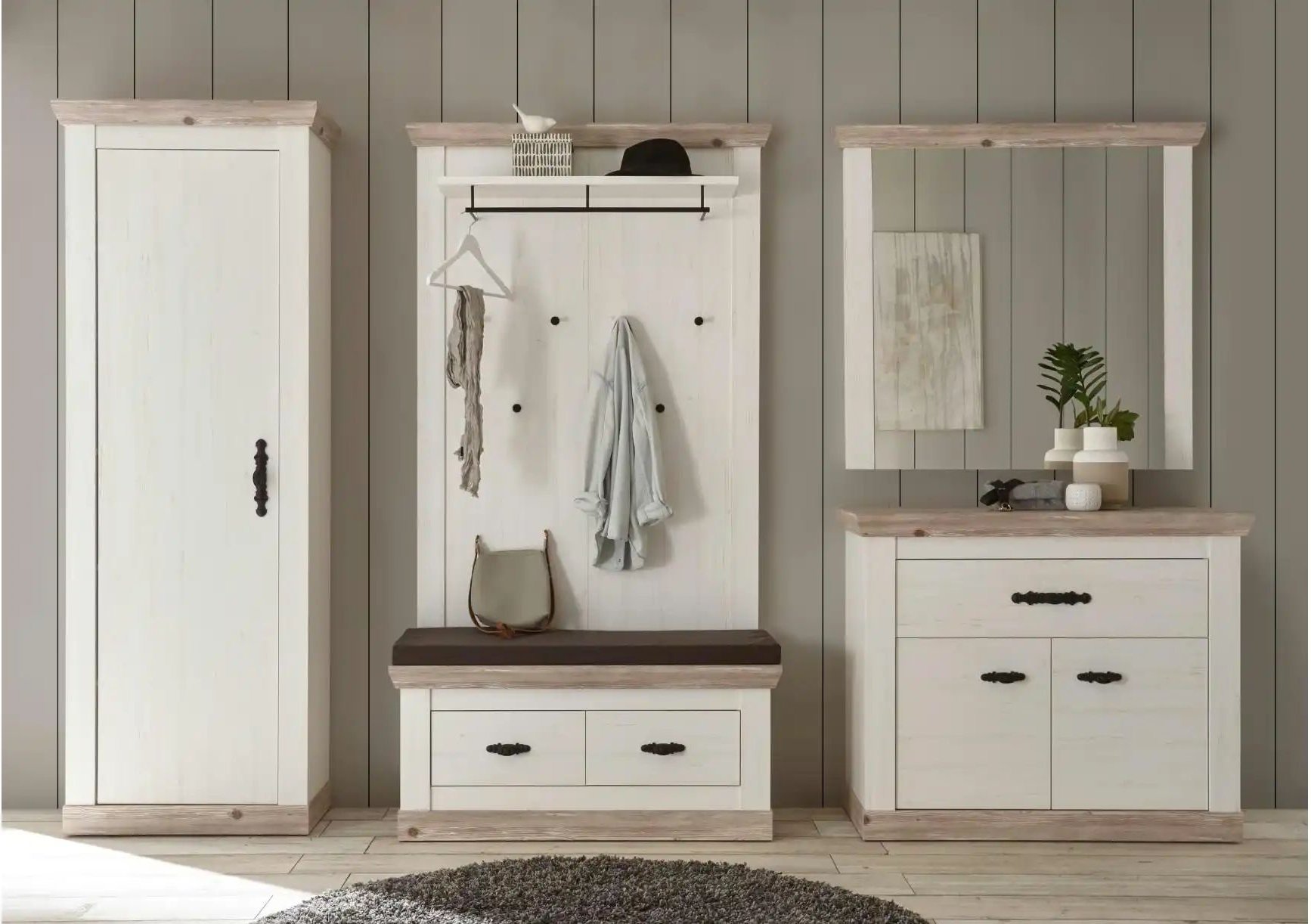 Garderobe Roble ¦ weiß ¦ Maße (cm): B: 307 H: 201 Garderoben & Kleiderstangen > Garderoben - Höffner